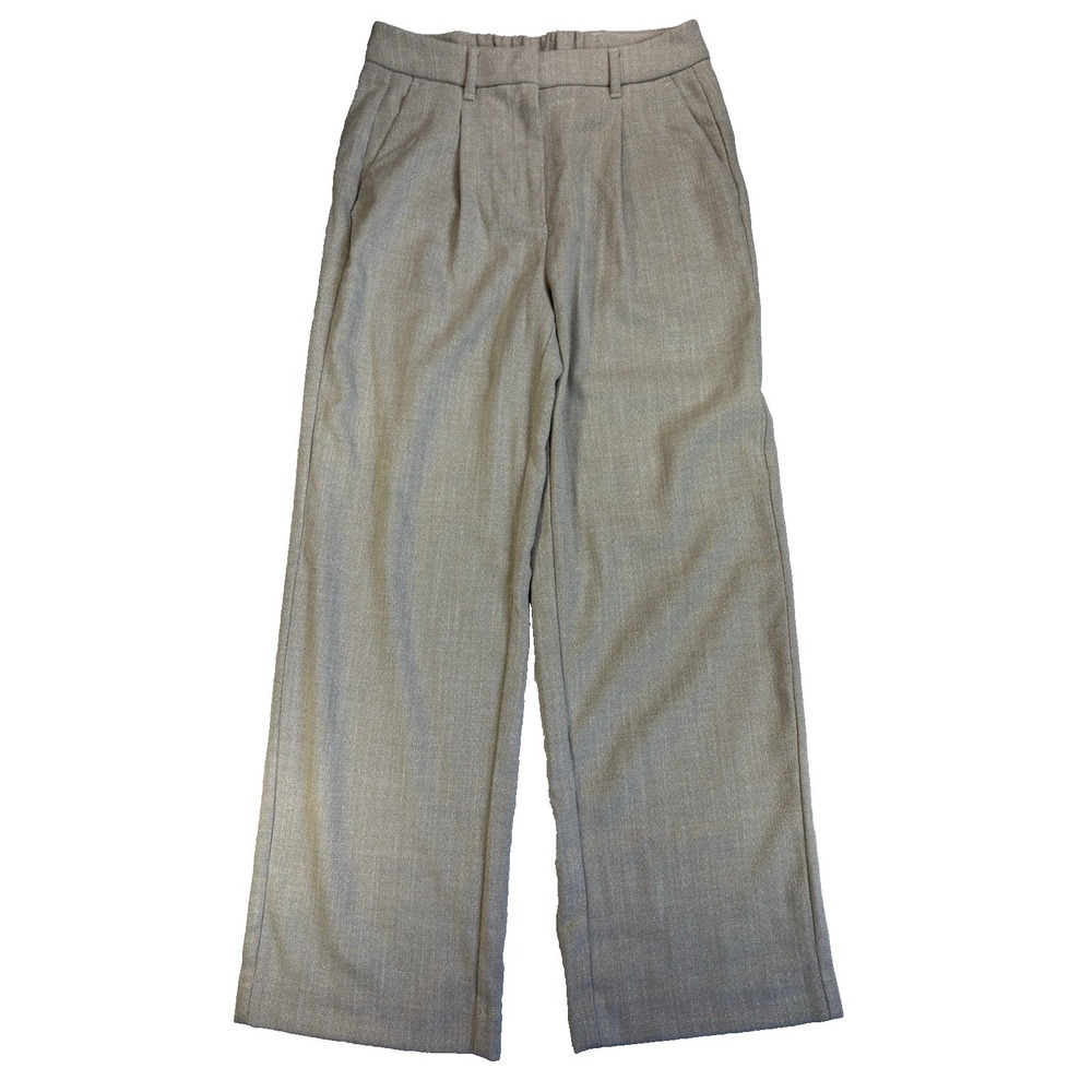 Old Navy Women's M Beige Houndstooth Wide Leg Dress Pants Career Capsule Neutral
